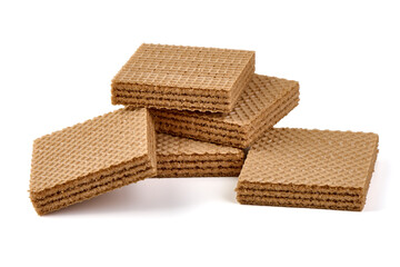 Chocolate Wafers Stacked, isolated on white background