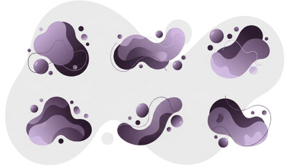 Abstract Purple Gradient Fluid Shapes Set for Modern Design