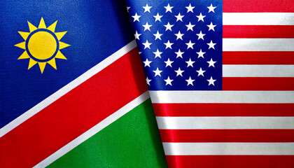 アメリカの国旗とナミビアの国旗(USA Flag & Namibia flag.)
