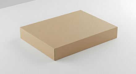 Closed rectangular brown cardboard box on a plain white background.