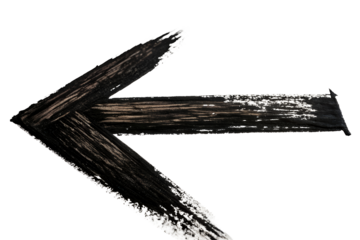 Thick black brushstroke arrow pointing left