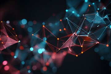 Abstract Colorful Polygon Background with Geometric Shapes and Connective Points for Creative and Modern Design Applications