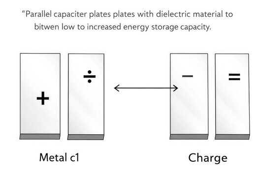 Diagram of parallel capacitor plates with dielectric