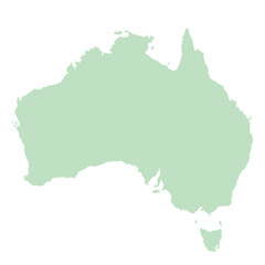 Map of Australian, sign silhouette. World Map Globe. Vector Illustration isolated on white background. African continent.