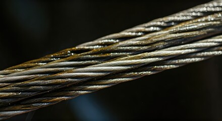 Close-up of a rusted steel cable