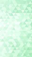 A vertical abstract design comprising a repeating mosaic of green and white triangles