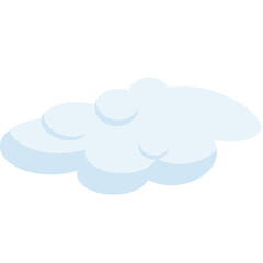 Fluffy Cumulus Cloud Isolated on Transparent Background with Soft Blue Shadows and White Highlights Gentle Weather Element