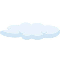 Fluffy Light Blue Cloud Isolated on Transparent Background Digital Art