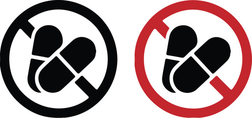 no drug sign pill icon vector image