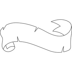 Obraz premium Elegant Vintage Ribbon Scroll Banner With Jagged Edges And A Classic Design Perfect For Text Or Graphic Overlay On A Clean White Background Ideal For Copy Space And Design Projects