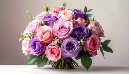 Vivid floral arrangement featuring a diverse bouquet of colorful roses