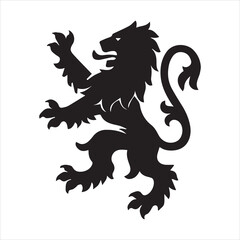 British lion crest silhouette vector art illustration on white background. © Rohit