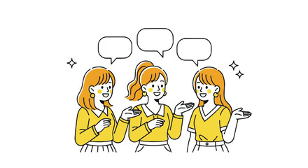 笑顔 解決 若い女性 ふきだし セット