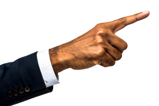 Black Man's Hand in Suit Jacket Pointing