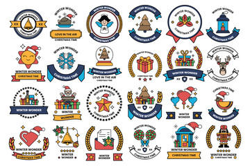 A collection of black and white symbols and shapes