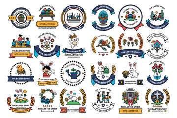 A collection of black and white symbols and shapes