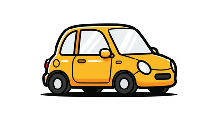 斜め前から見た自動車のシンプルなベクターアイコンイラスト素材