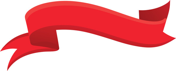 Vector art of elegant red ribbon banner, ideal for adding a touch of sophistication