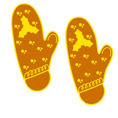 winter gloves vector