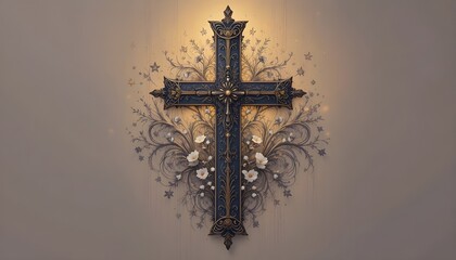 "Religious Conceptual Cross Illustration for Faith and Spiritual Design Projects"
