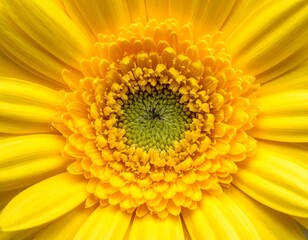 Close-up of a vibrant, yellow gerbera daisy