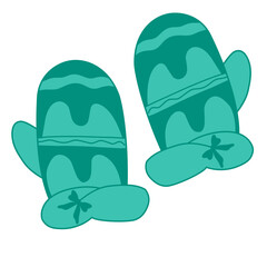 winter gloves vector