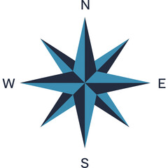 Obraz premium Compass Rose Icon with Cardinal Directions navigation north south east west orientation symbol cartography