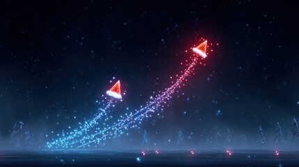 Christmas hats flying with sparkles festive holiday season