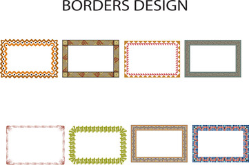 Borders Design Set with Intricate Patterns and Colorful Decorations | Vector Illustration Template for Certificates, Invitations, and Graphic Design Projects