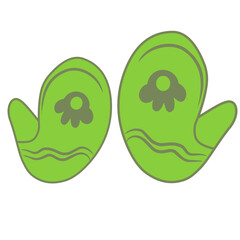 winter gloves vector