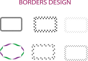 Borders Design Text with Decorative Rectangular Frames | Colorful Graphic Elements for Invitations, Certificates, and Scrapbooking