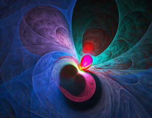 Fractal colored abstract on black background