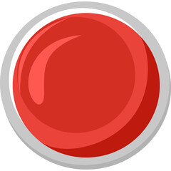 Glossy Red Sphere With Subtle Highlights Surrounded by a Thin Gray Ring Isolated on a Transparent Background
