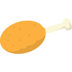 Golden Brown Fried Chicken Leg With Visible Bone Isolated On White Background A Classic Comfort Food Staple