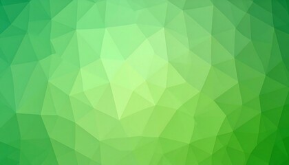 A vibrant gradient backdrop composed of geometric triangles in varying shades of green