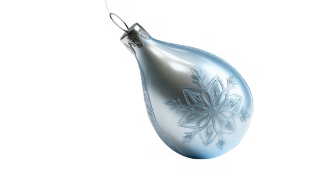 Blue snowflake ornament, ideal for Christmas, created AI, PNG
