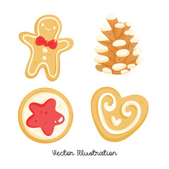 Cute Christmas Cookie Clipart Illustration