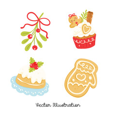 Festive Christmas Candy Tea Clipart Illustration