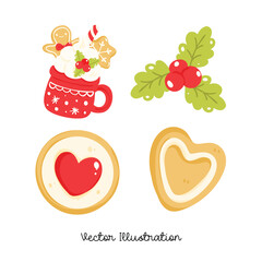 Christmas Cookie Clipart Set Cute Holiday Cookie Elements