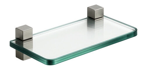 Compact tempered glass shelf, perfect for storing toiletries in small bathrooms.