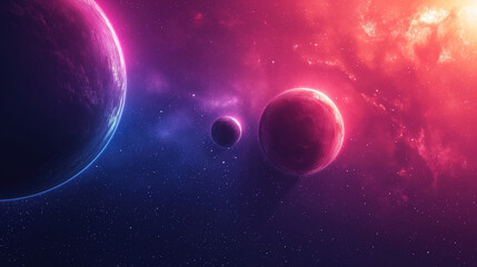 Opulent Surreal Abstract Space Scene Featuring Planets and Galaxies