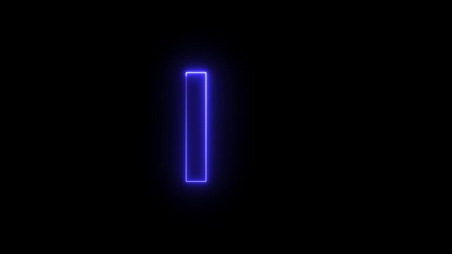 Blue Neon Letter I on Black Background Stylized Blue Neon Letter I for Design Projects Neon Letter I Animation.