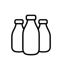 Outline illustration of three glass bottles