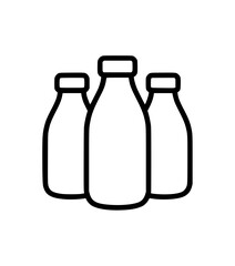 Outline illustration of three glass bottles