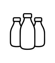 Outline illustration of three glass bottles