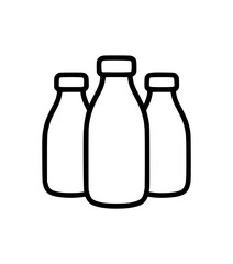 Outline illustration of three glass bottles