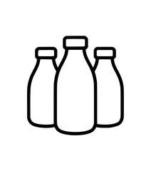 Outline illustration of three glass bottles