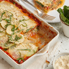 Baked kohlrabi gratin