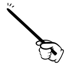 ハンドサイン素材｜差し棒を持つ手