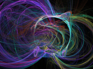 Fractal colored abstract on black background